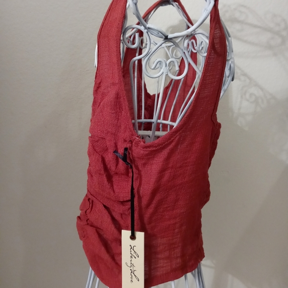 Liberty Love Terracotta Rouched Tube Top.Women's Size Medium - Color: Burgundy - Picture 2 of 4